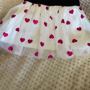 Brand new skirt with pink hearts lace and a polyester skirt underneath